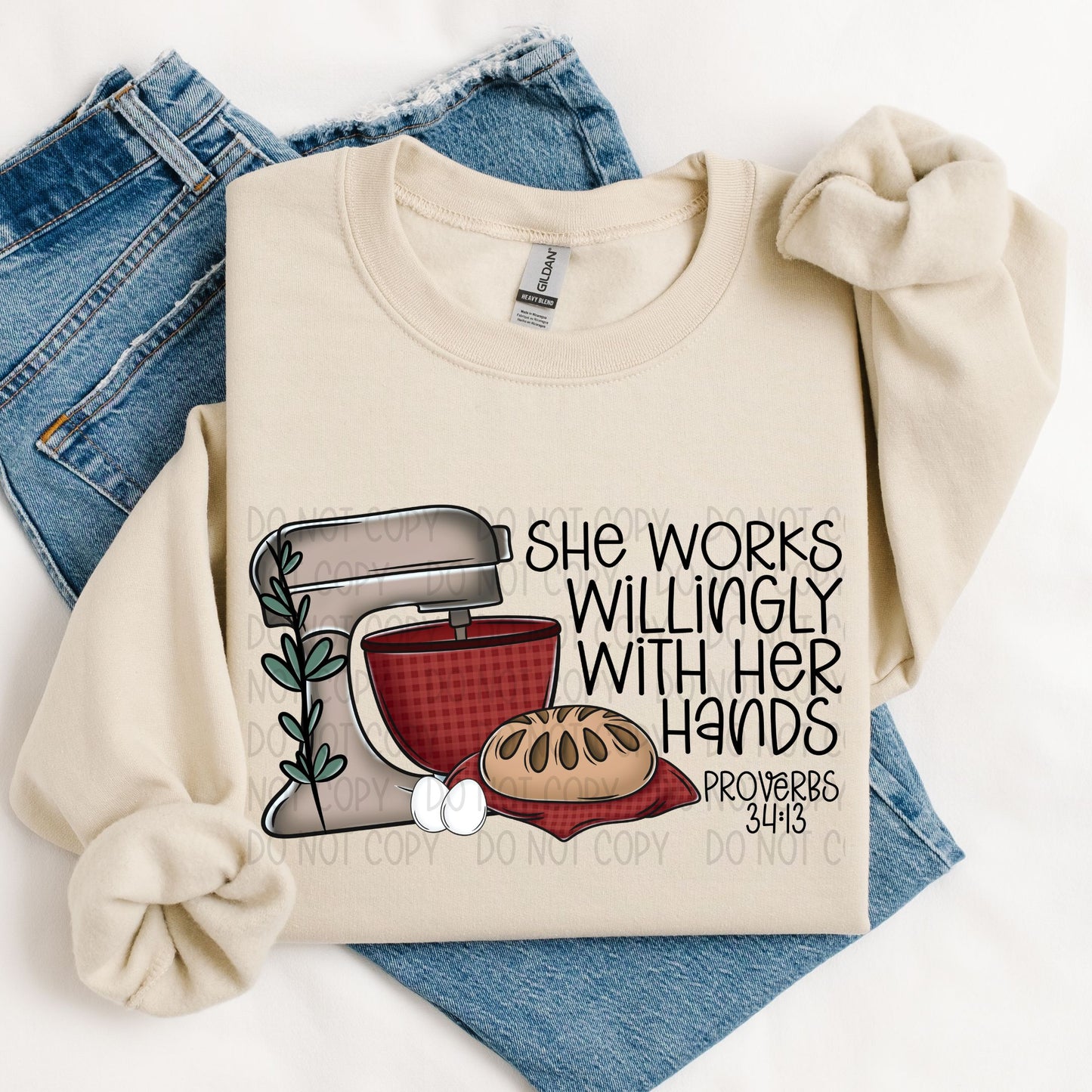 She works willingly with her hands