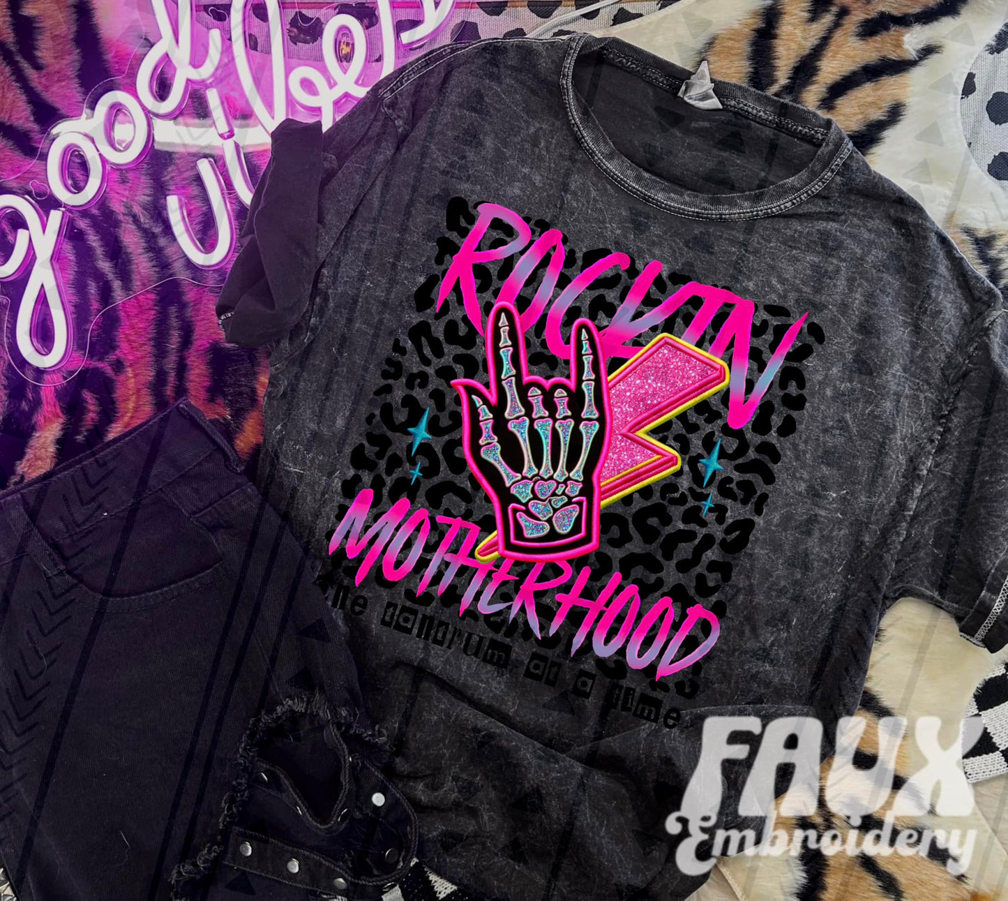 Rocking Motherhood Faux Embroidery