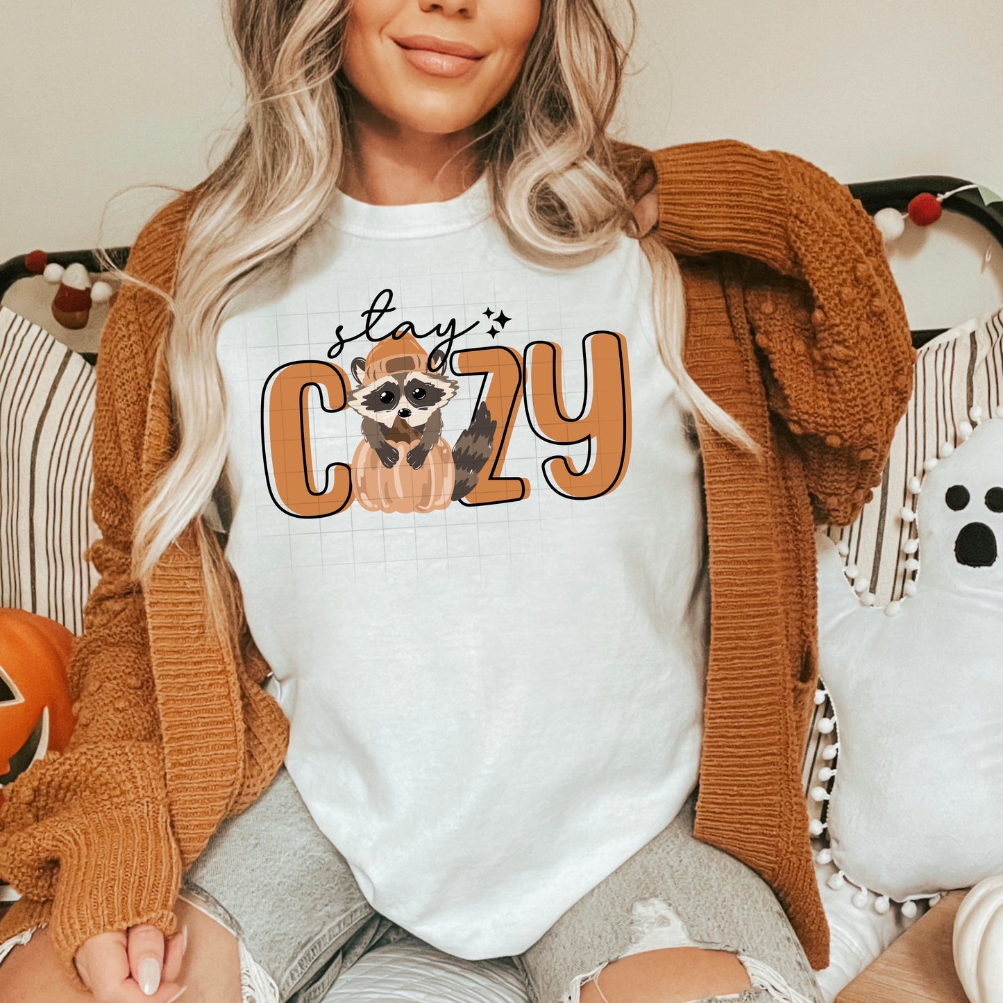 Cozy weather with raccoon