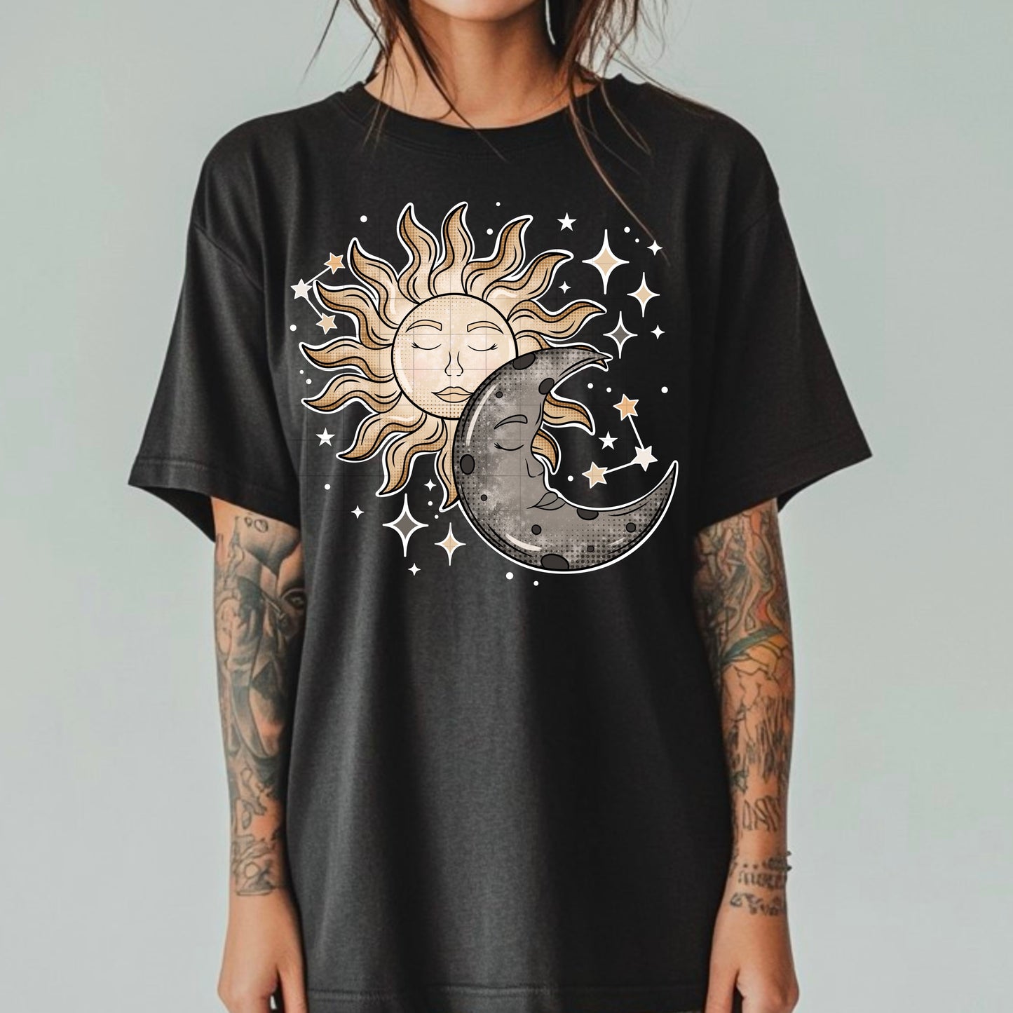 Sun Moon and Stars (Black or White accents)
