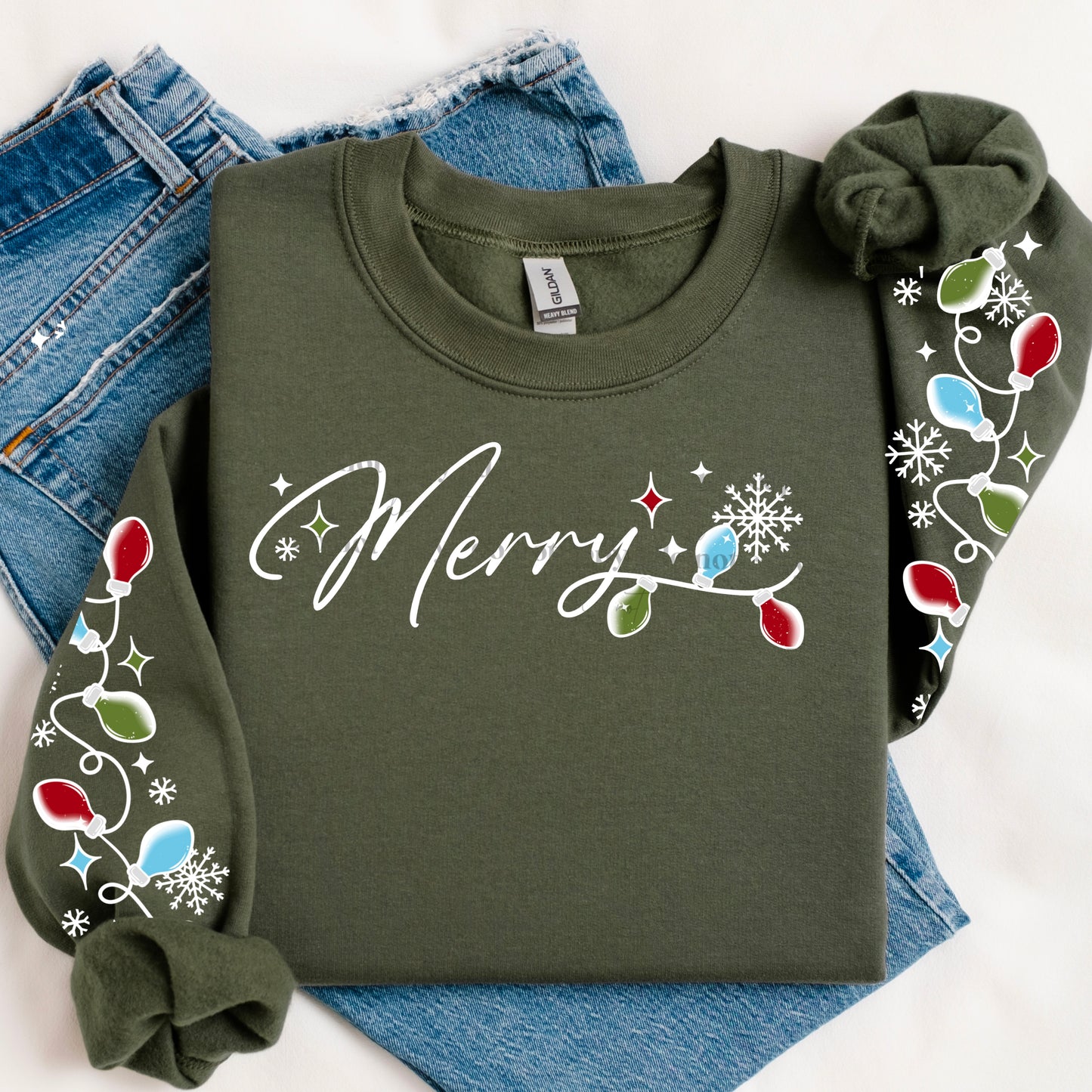 Merry (Color Lights with Sleeves) Black or White Words