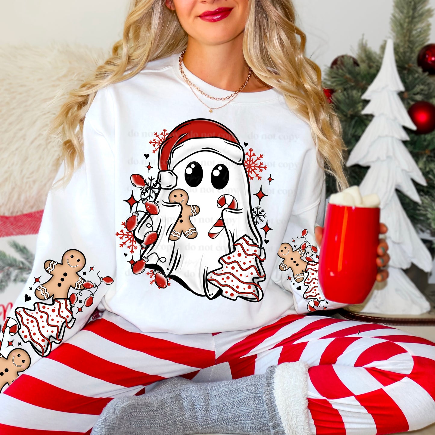 Christmas Ghost with sleeves