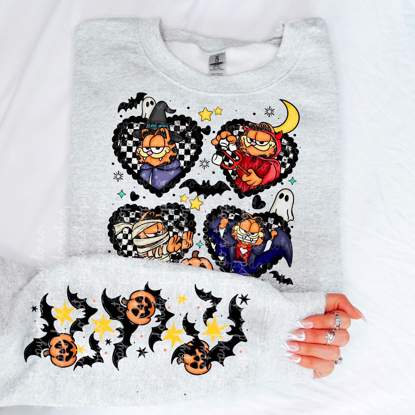 Halloween Classic Cartoon Orange Cat (with sleeves)