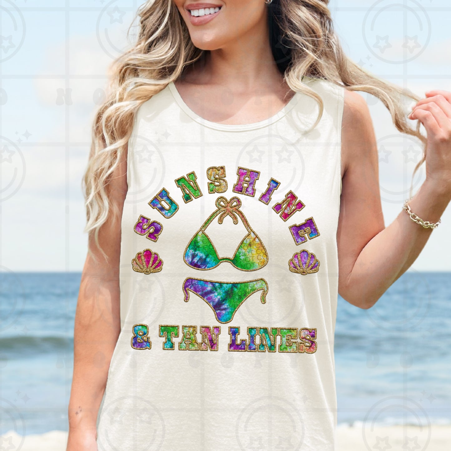 Sunshine & Tan Lines (Faux Embroidery/Stitch)