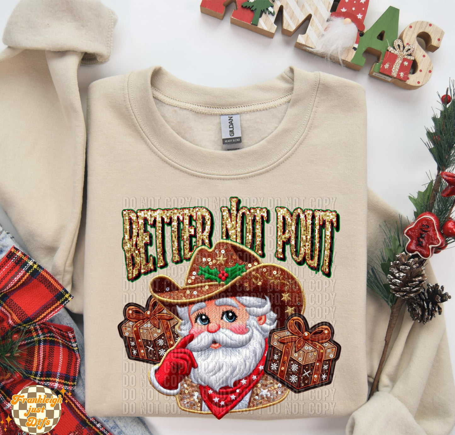 Better Not Pout Cowboy Santa