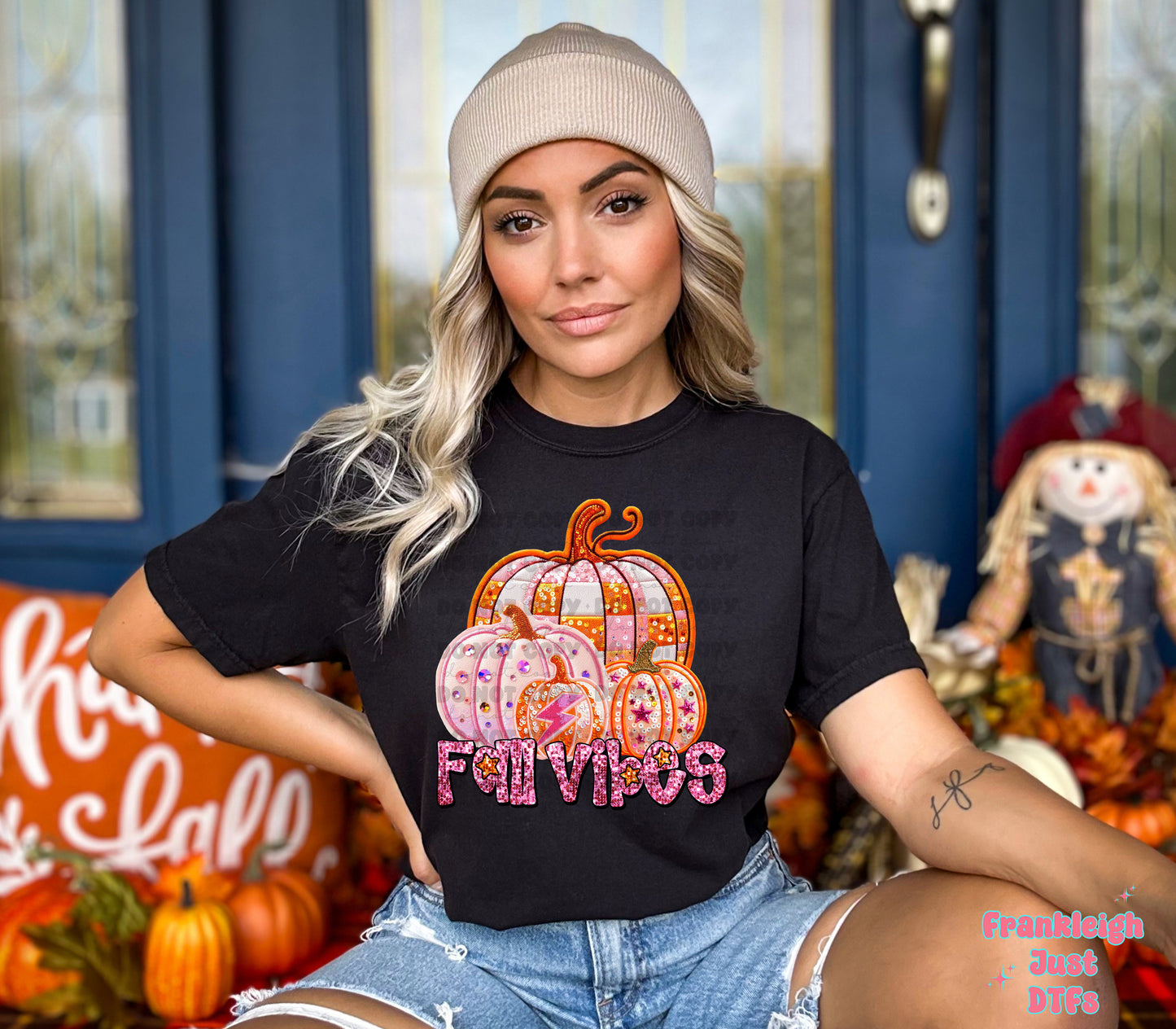 Fall Vibes Quilted Faux Pumpkins (Faux Glitter)