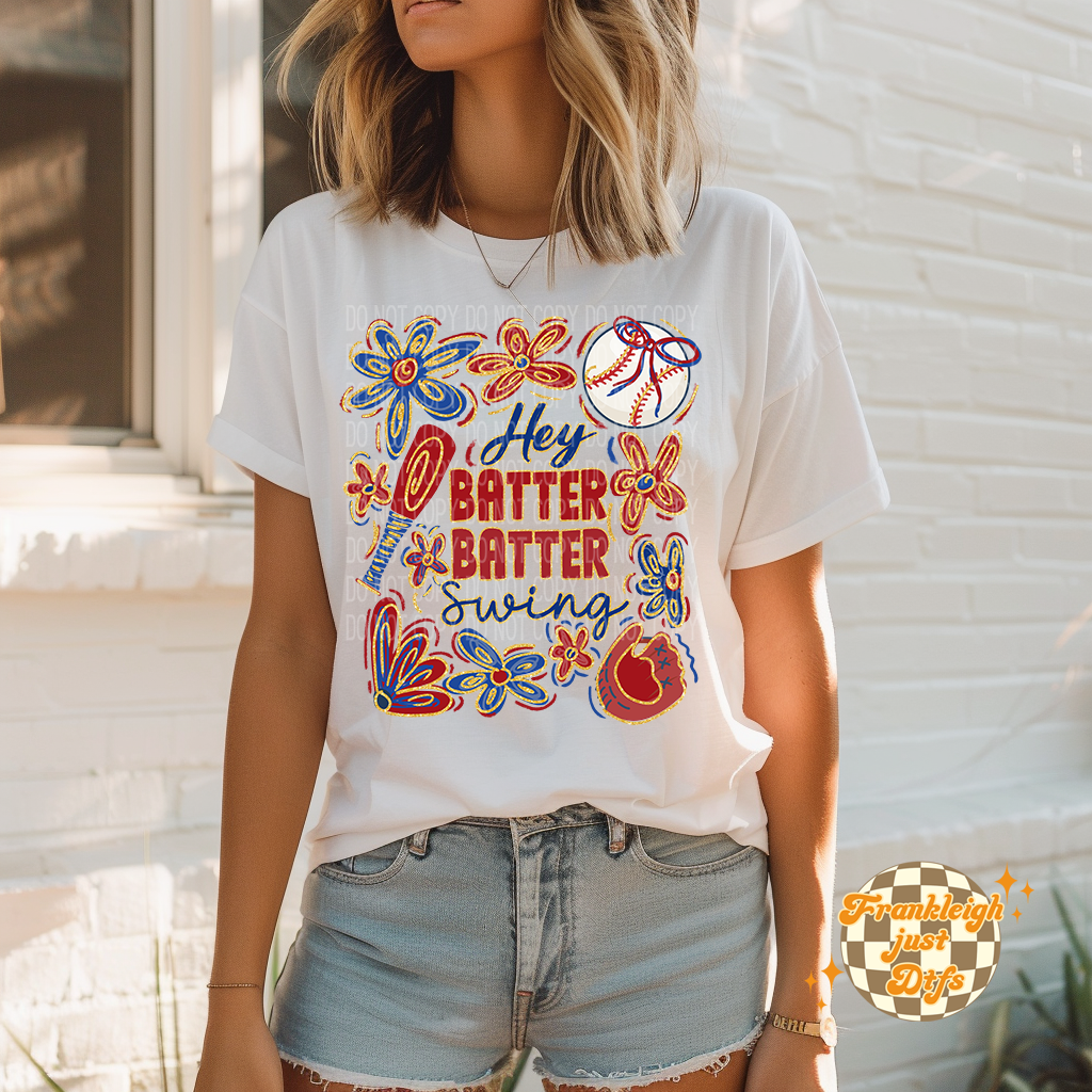 Hey Batter Batter Swing (Gold Glitter outline)