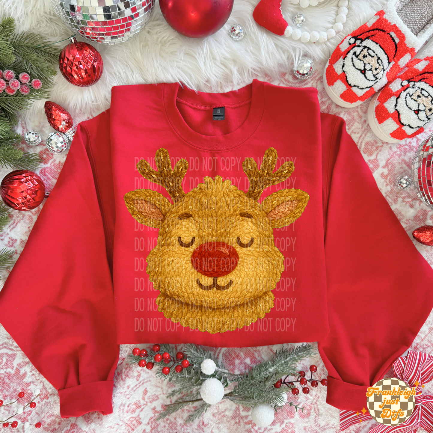 Faux Knit Reindeer