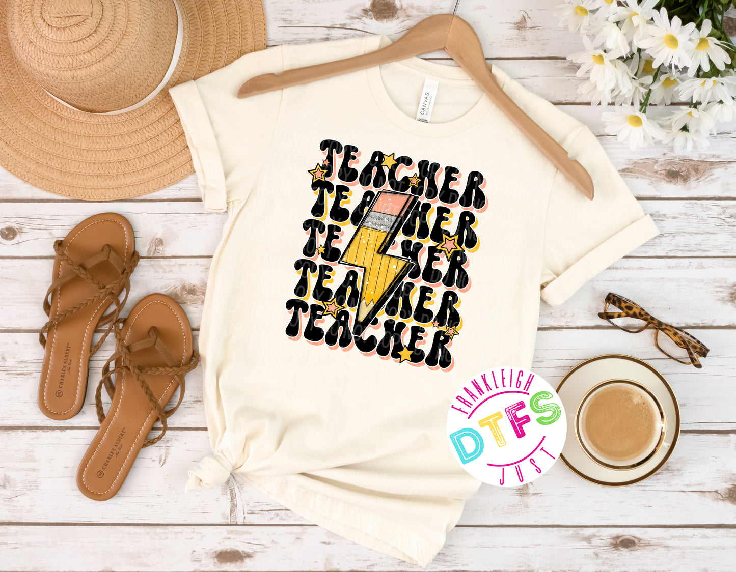 Teacher with Pencil Lightening Bolt