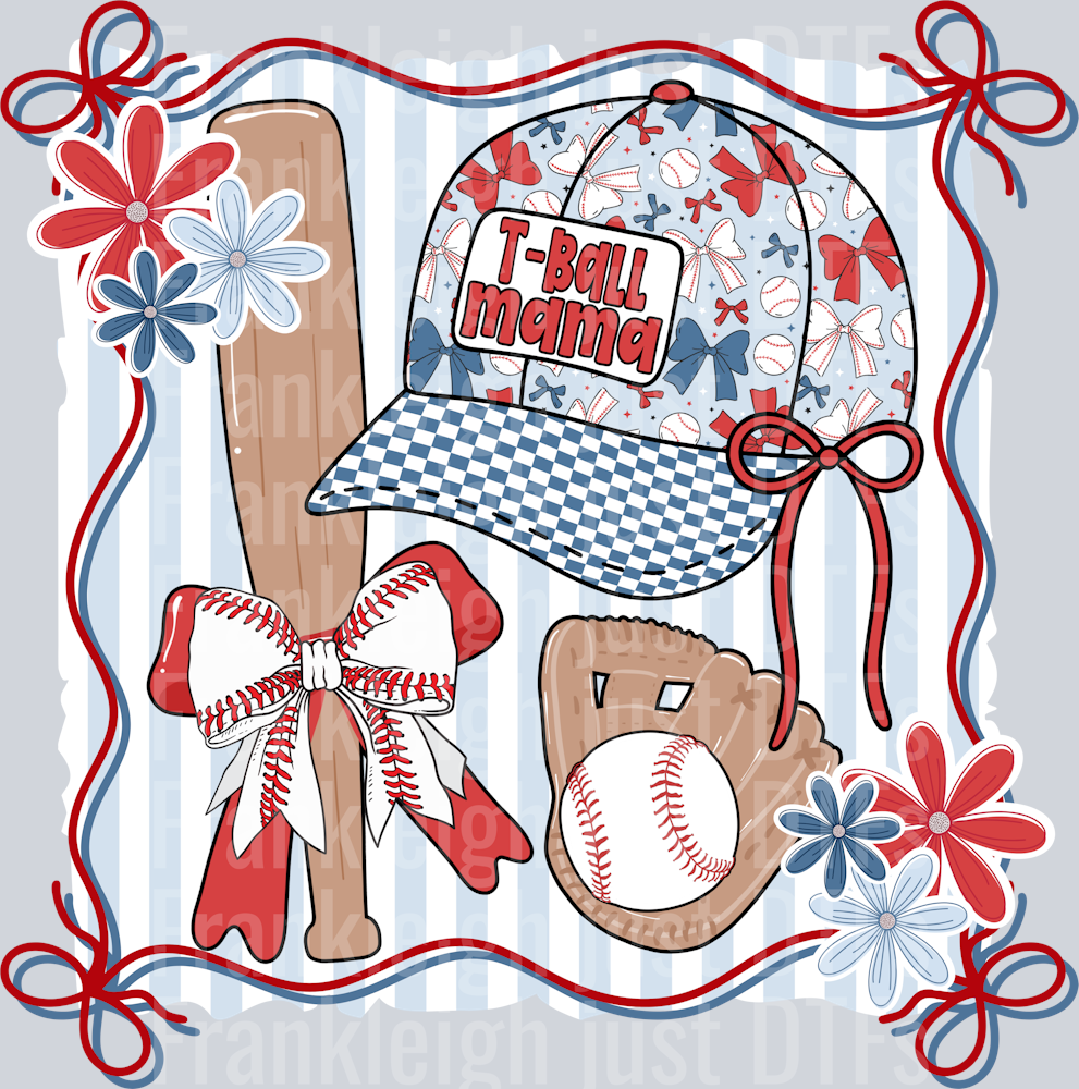 T-ball mama hat collage
