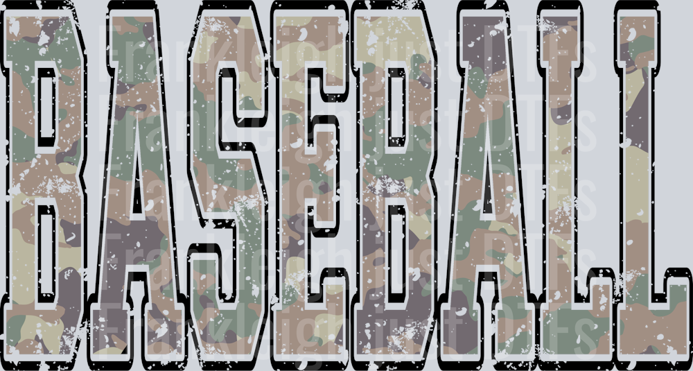 Vintage distressed camo baseball