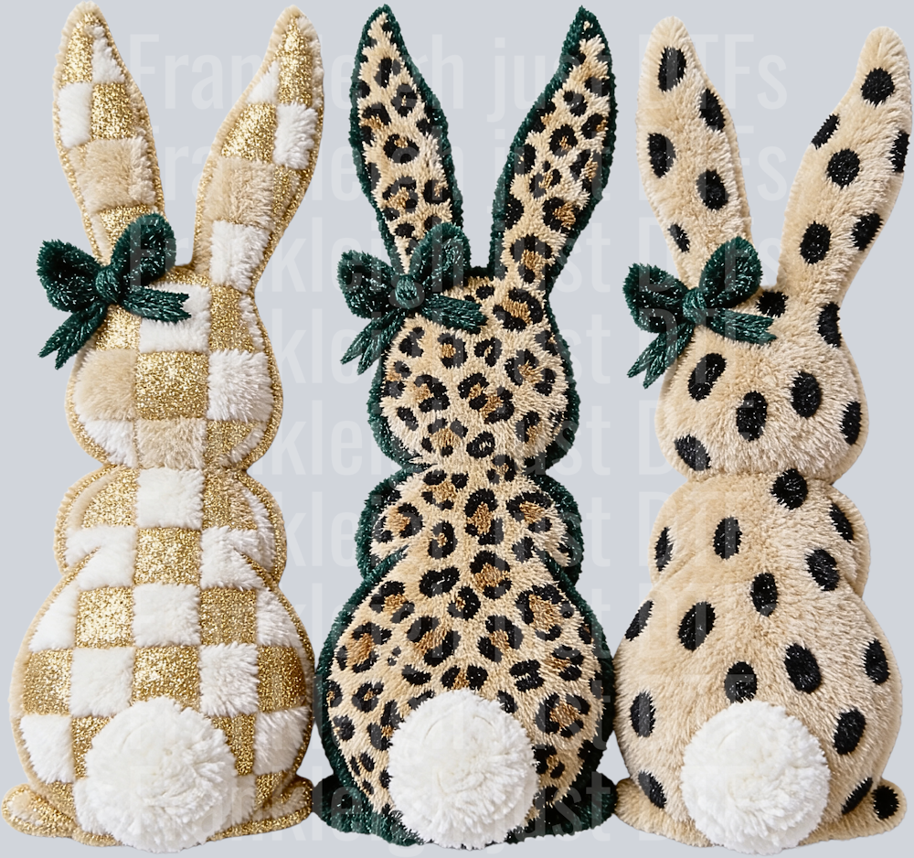 Latch hoook leopard easter bunnies