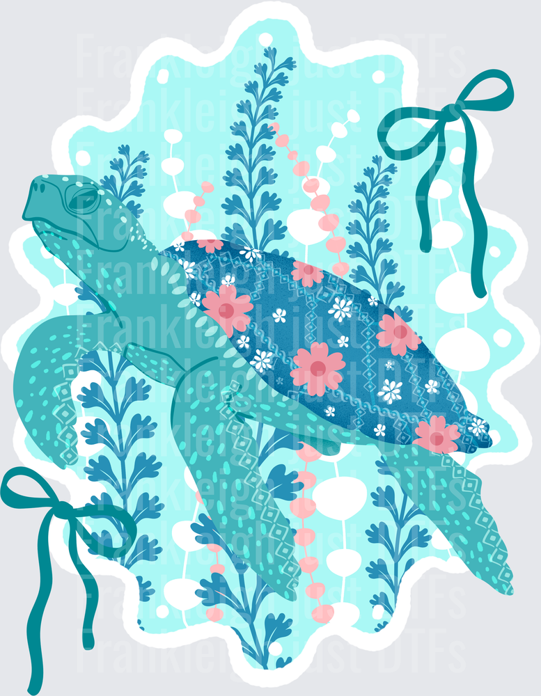 Floral sea turtle