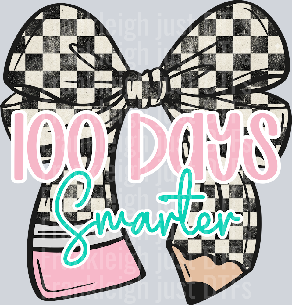100 Days Smarter Checker Bow Pencil