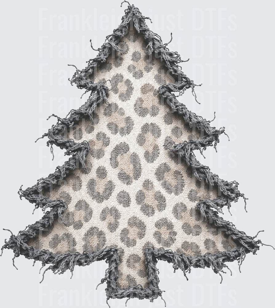 cheetah faded christmas tree