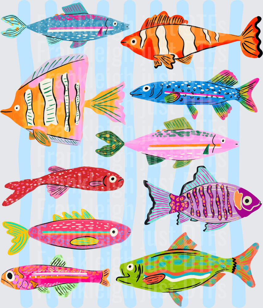 Fish collage with Stripes