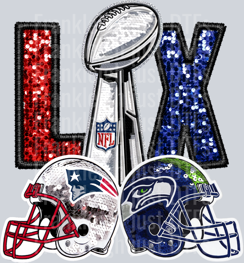 Super Bowl LX Faux Sequin Black Ver 2