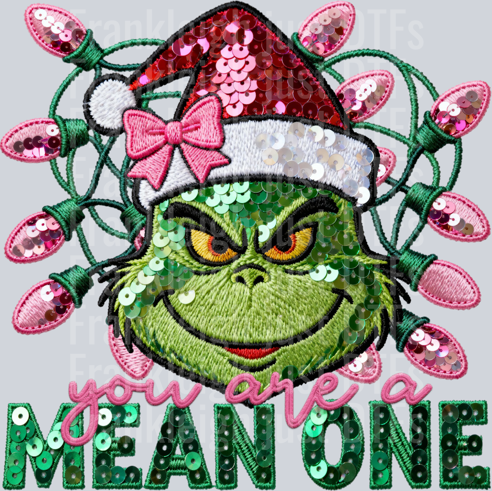 You are a mean one (faux sequin)