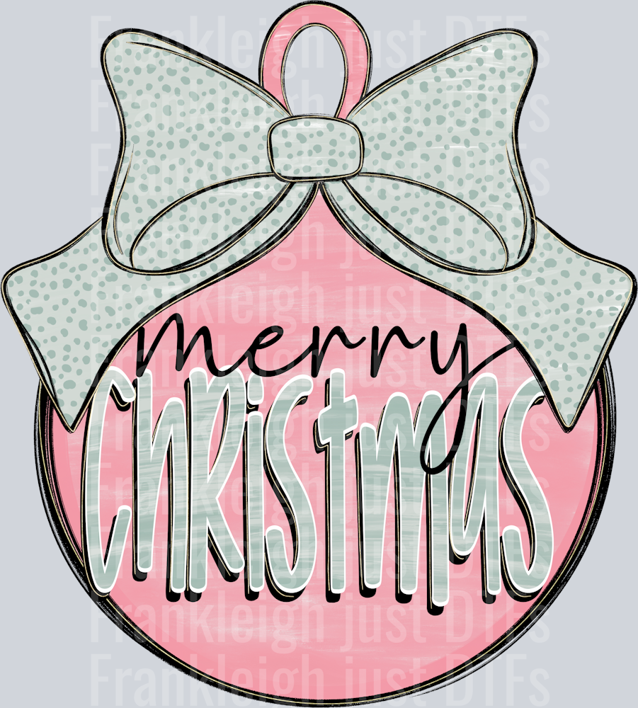Merry Christmas Preppy Bow