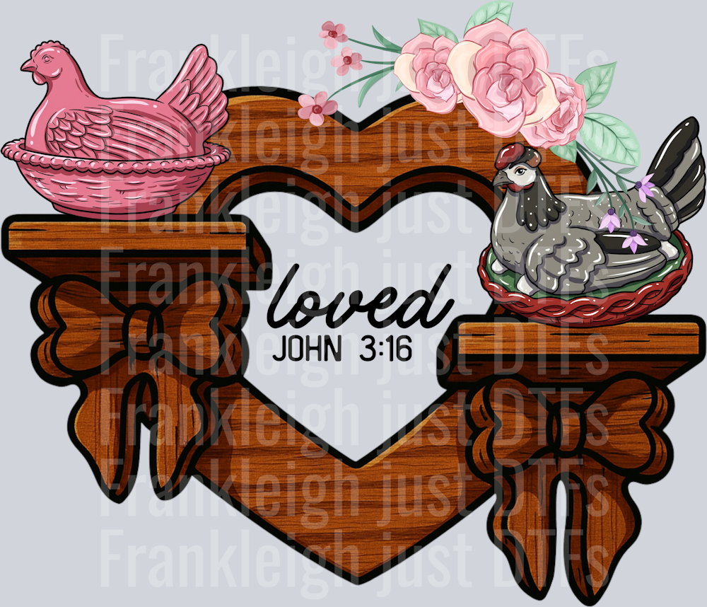 loved john 316 vintage hens on shelf