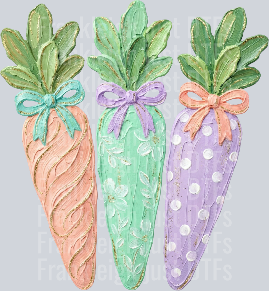 Hand Painted Carrots Easter