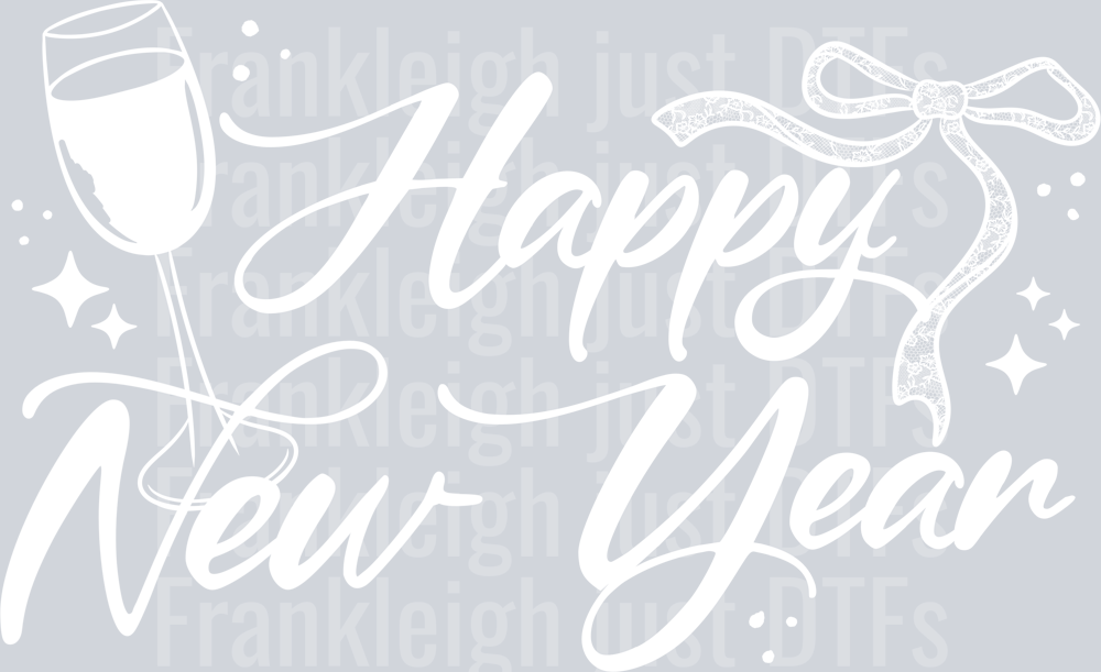 Happy New Years Single Color White