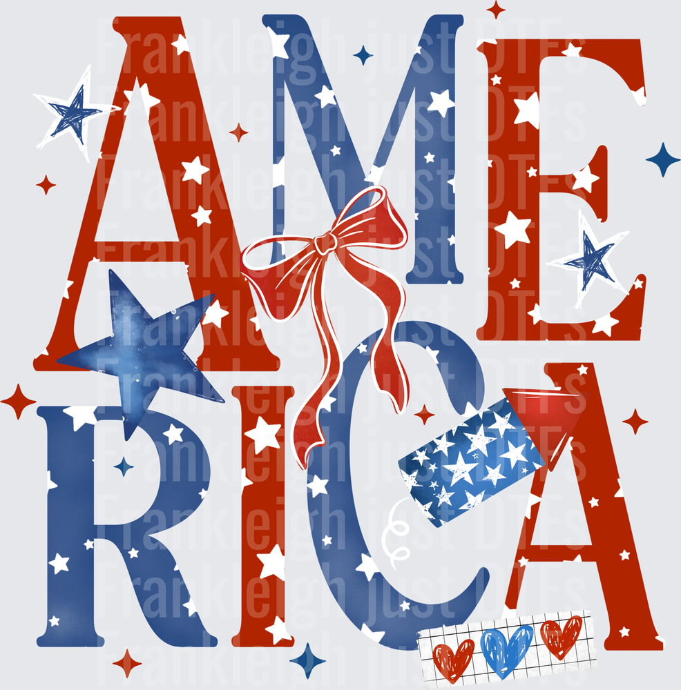 America Red And Blue Letters