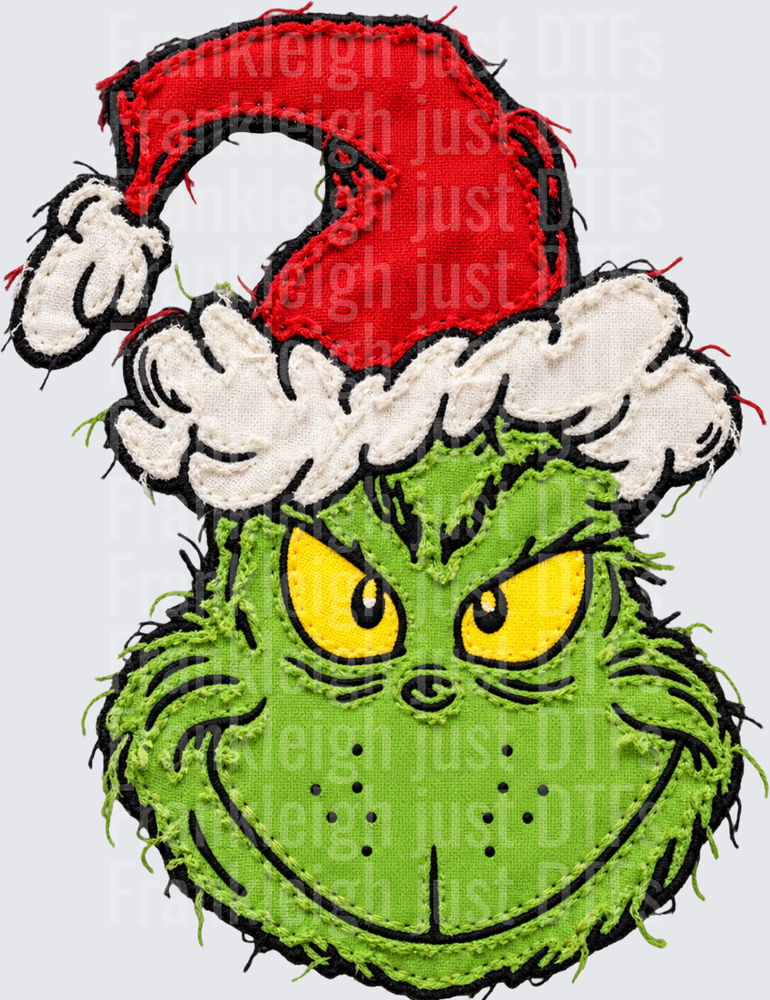 grinch head stitched