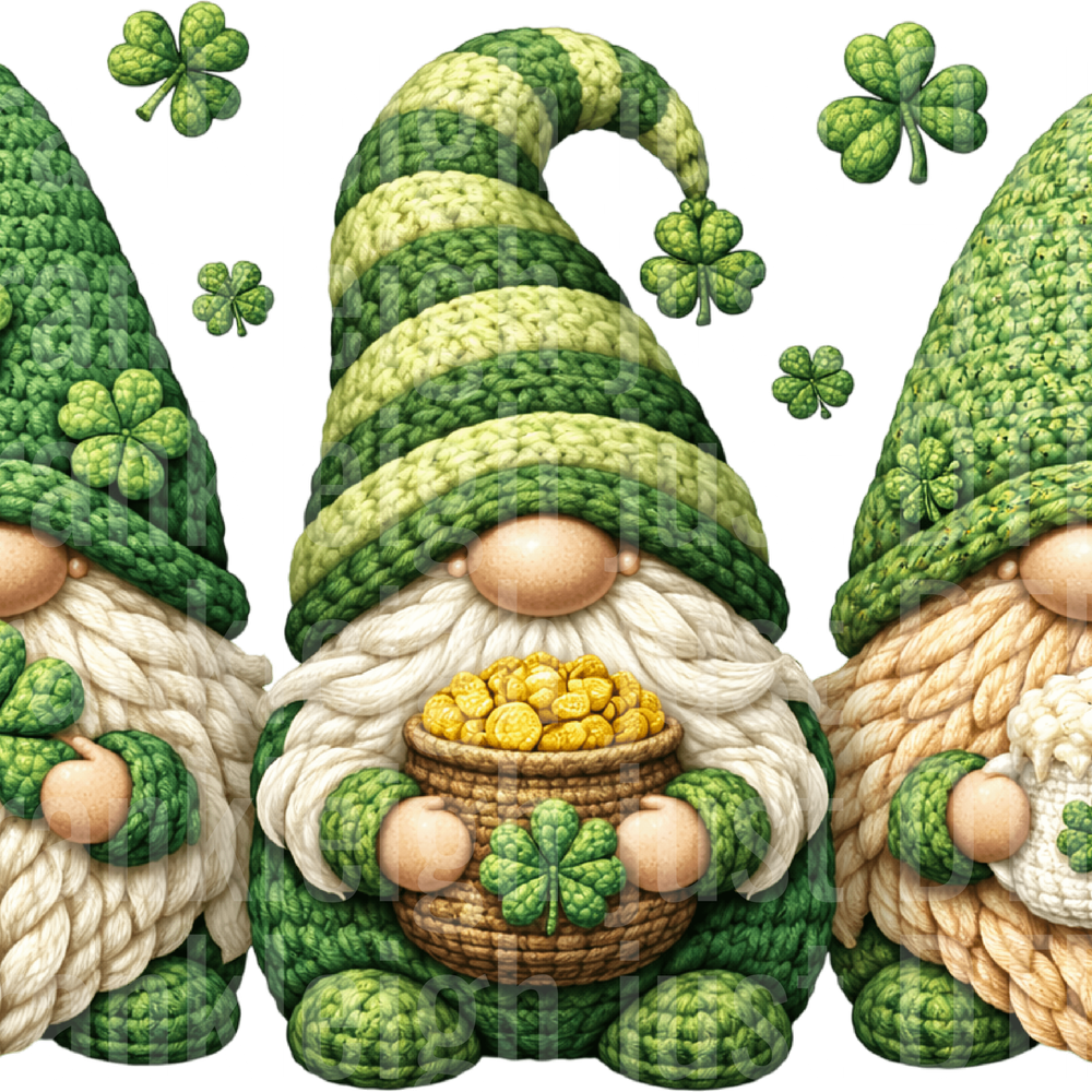 three St. Patrick's Day gnome