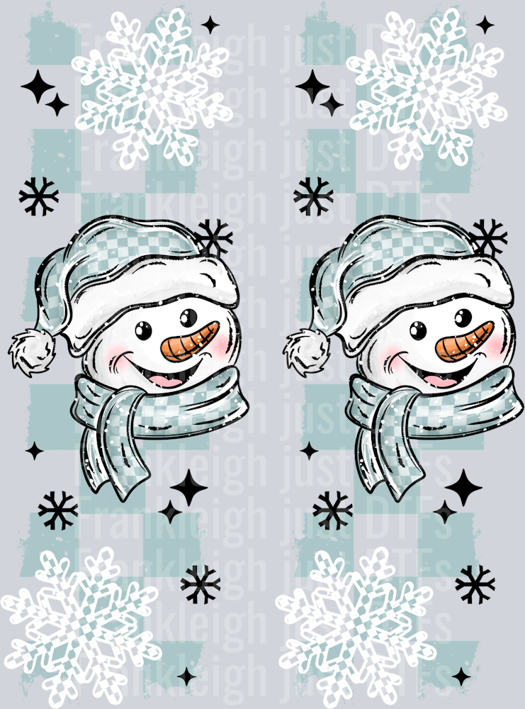 Checker Happy Snowman Sleeve