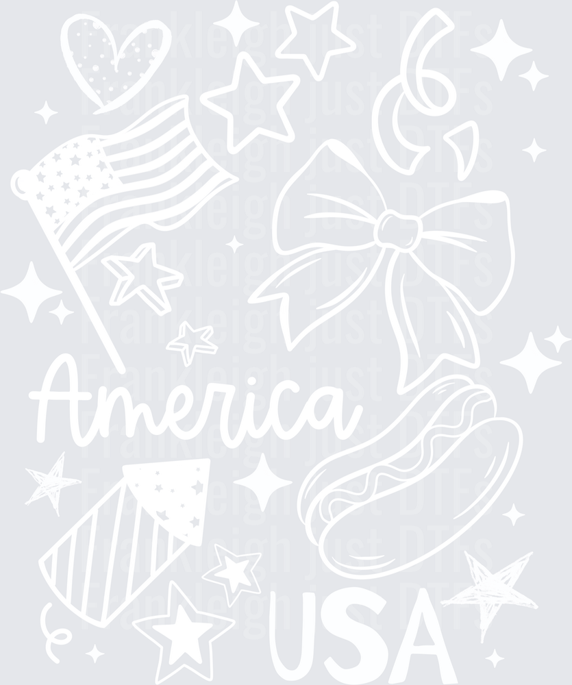 America Doodles White