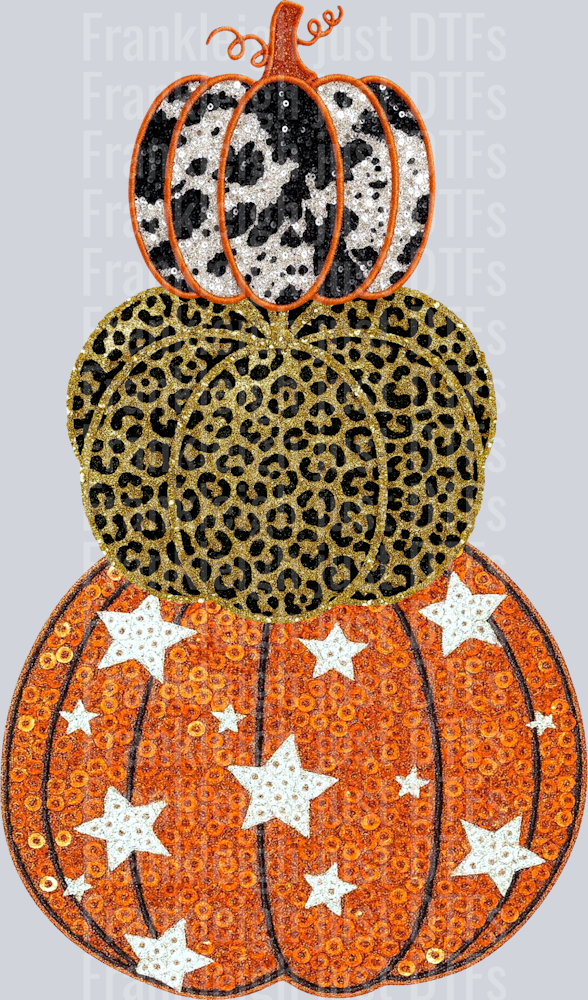Preppy Pumpkins Faux Embroidery/Sequins