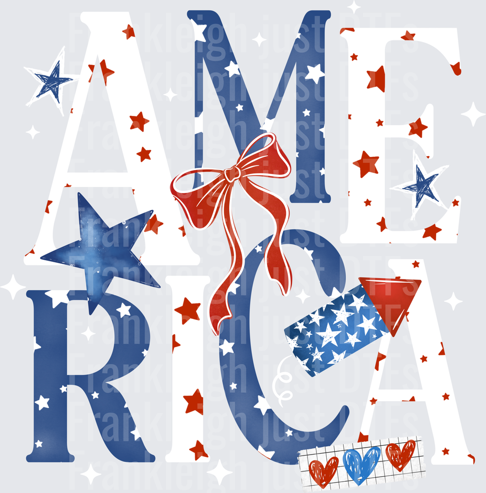 America Blue Letters