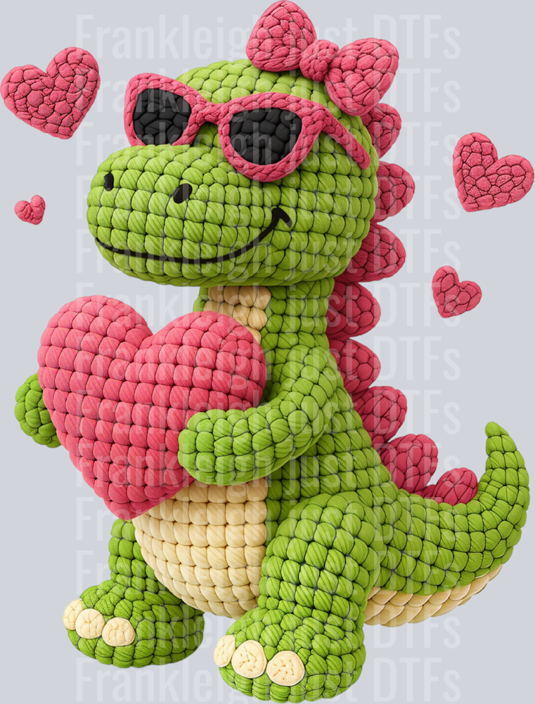 faux yarn valentine dinosaur