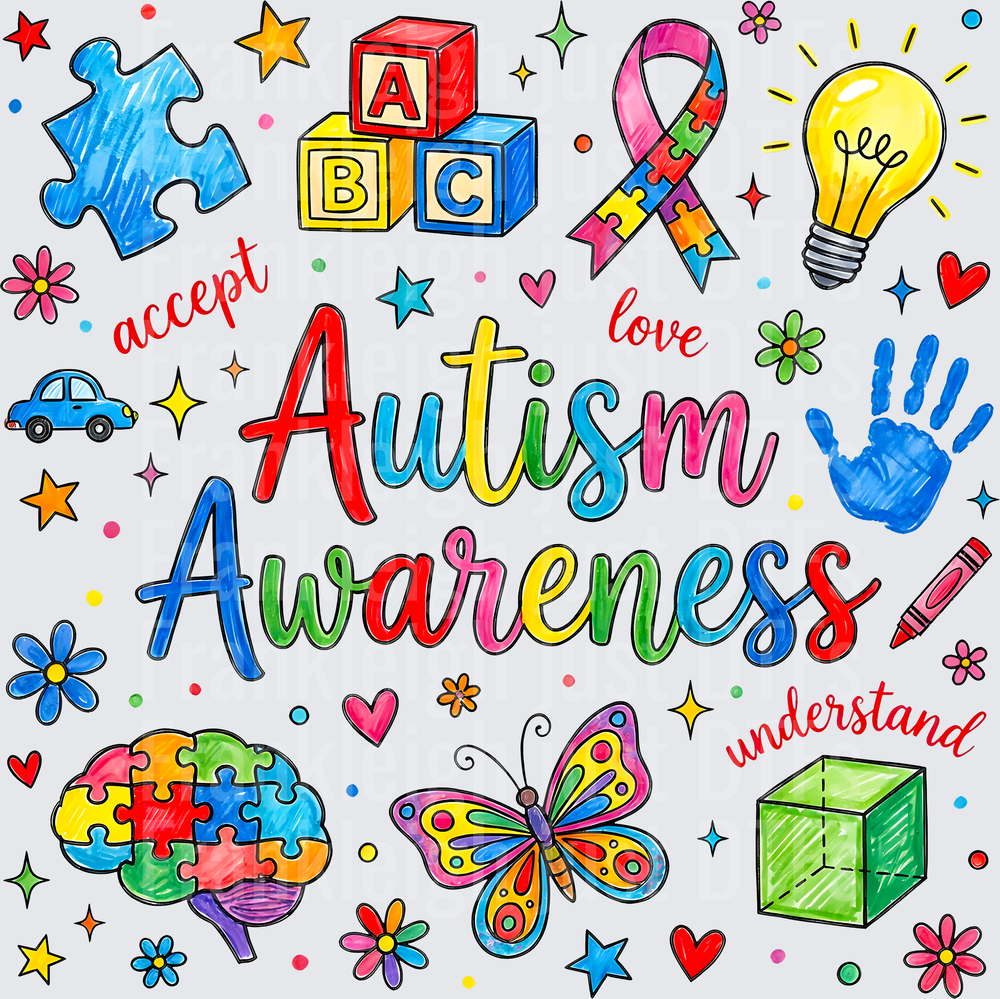 Coquette Autism awareness Doodle