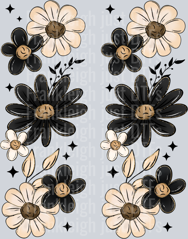 Black and tan florals sleeve