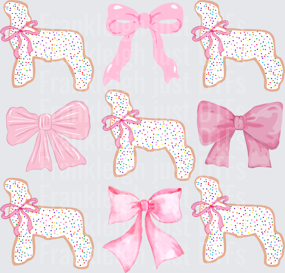 Animal cracker sheep with bows