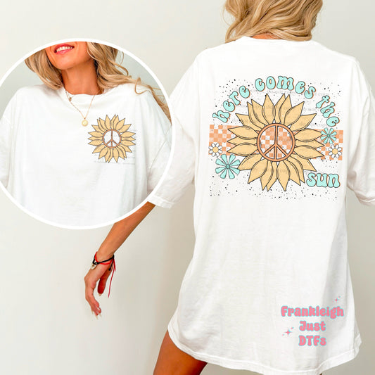 Here Comes the Sun Peace w/ Sunflowers Pocket Design