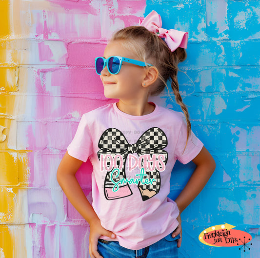 100 Days Smarter Checker Bow Pencil