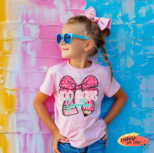 100 Days Smarter Pink Bow Pencil