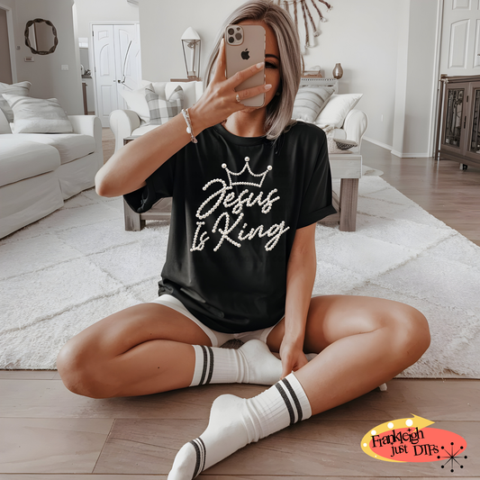 Jesus is King faux pearls