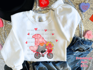 1 Valentine Gnomes Riding Bicycle