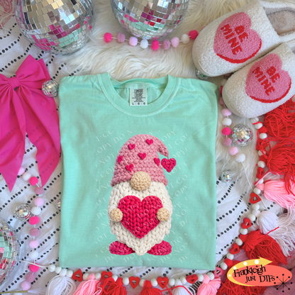Faux yarn Valentine gnome