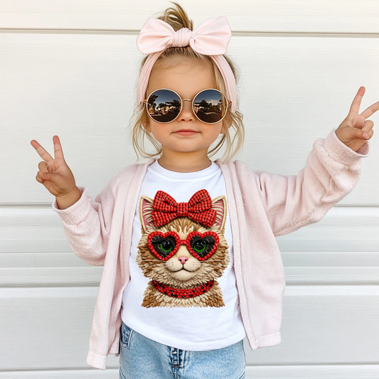 Yarn Crochet Cat Valentine's Day