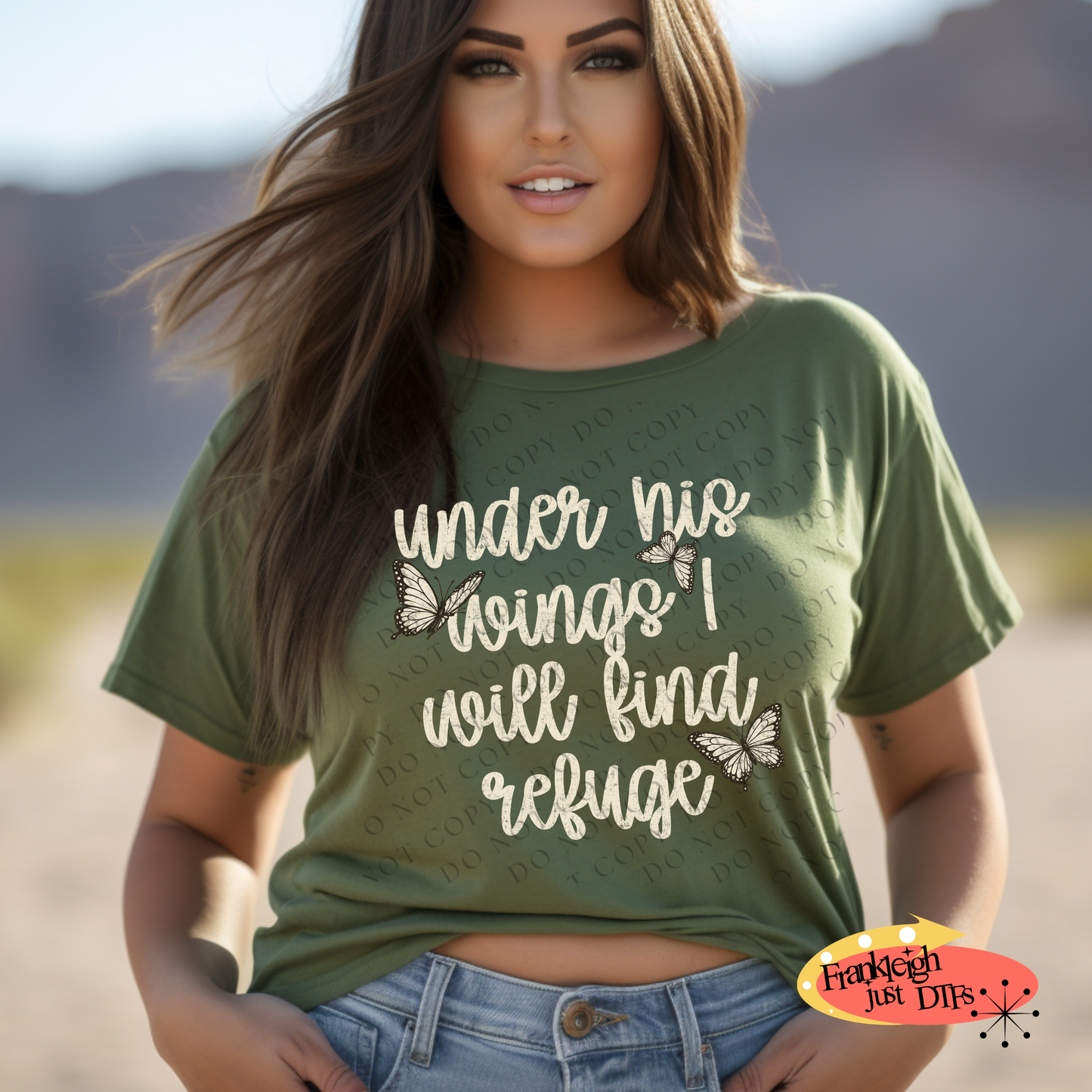 Under HIS Wings I will find refuge in Cream