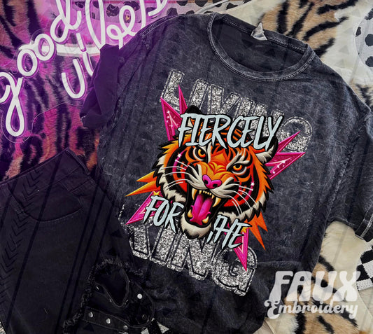 Living Fiercely for the King  Faux Embroidery