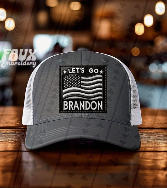 Let's Go Brandon (Black Faux Leather Patch ) Hat Patch