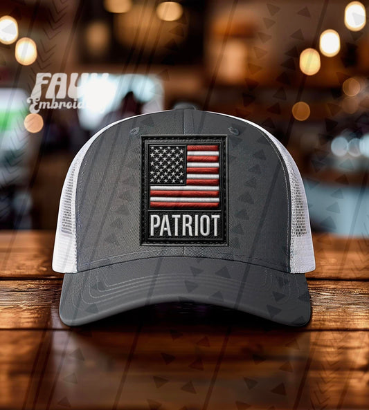 Patriot (Black Faux Leather Patch ) Hat Patch