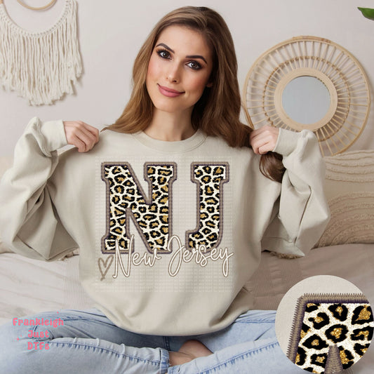 New Jersey Leopard Faux Embroidery State