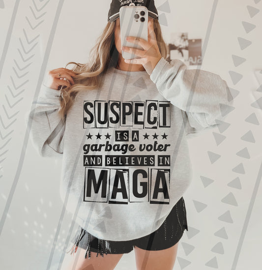 Suspect is a garbage voter and believes in Maga